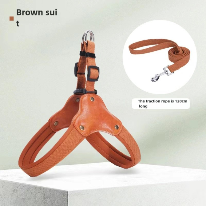 Dog leash anti slip dog walking leash adjustable dog chain saddle Y-shaped pet chest harness for large dogs