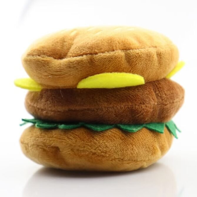 New pet toys, hamburgers, french fries, multiple plush sound toys