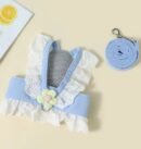 Cat traction rope JK small flower adjustable anti slip chest harness pet clothes