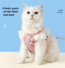 Cat traction rope JK small flower adjustable anti slip chest harness pet clothes