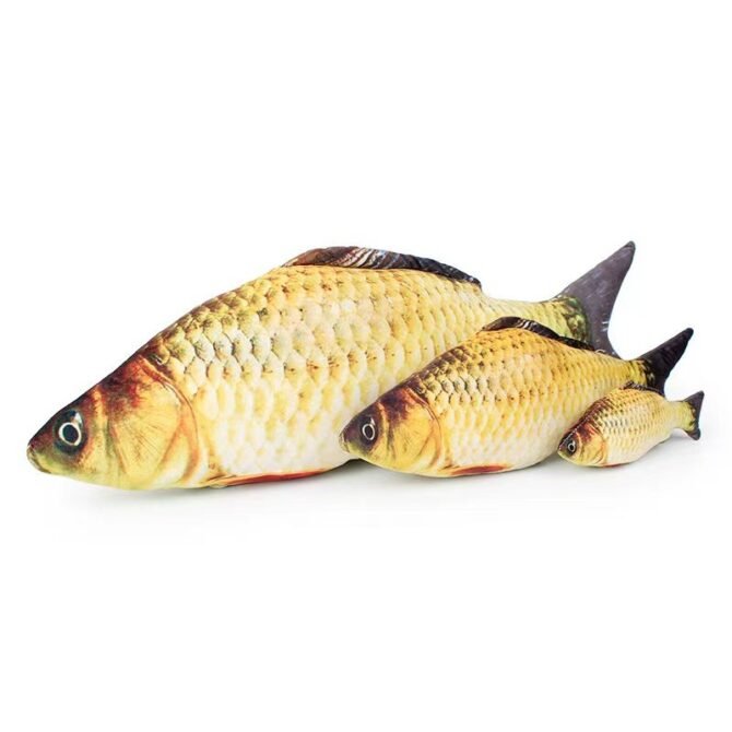 Plush simulation fish with cat, mint cat toy, crucian carp, autumn knife fish, carp, playful cat toy