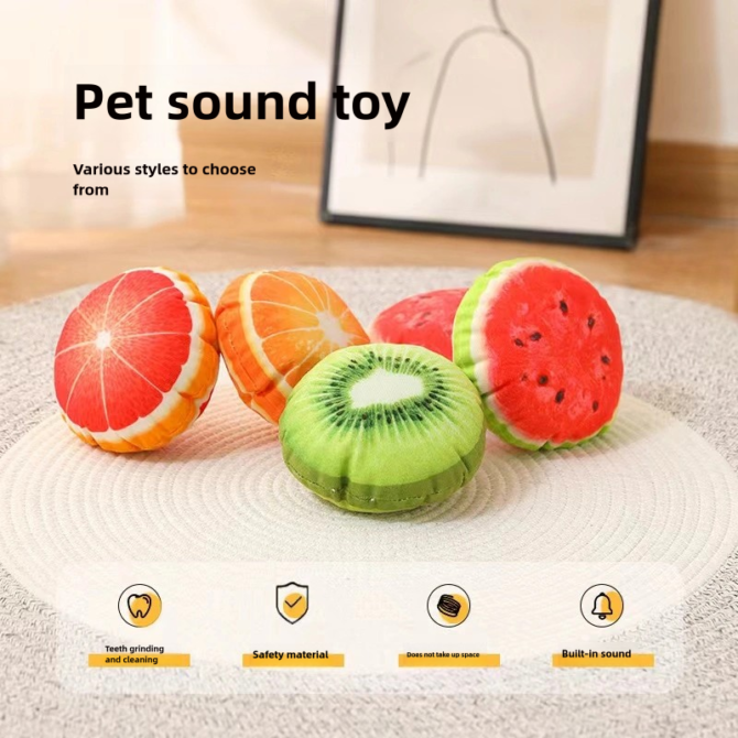 Pet paper toys, dog toys, pet voice plush toys, fruit chips, poker, bite resistant and grinding supplies