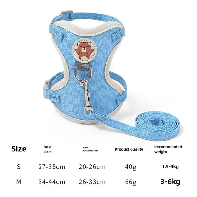 Little yellow duck, cat leash, cute dog chest harness, pet walking rope, pet supplies for outdoor activities