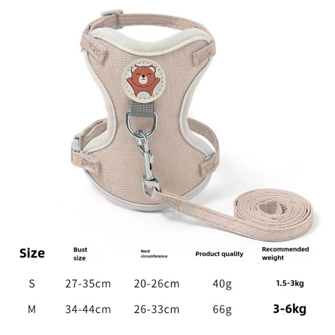 Little yellow duck, cat leash, cute dog chest harness, pet walking rope, pet supplies for outdoor activities