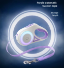 LED luminous dog leash, pet automatic traction leash, retractable dog walking leash, dog leash, dog supplies leash