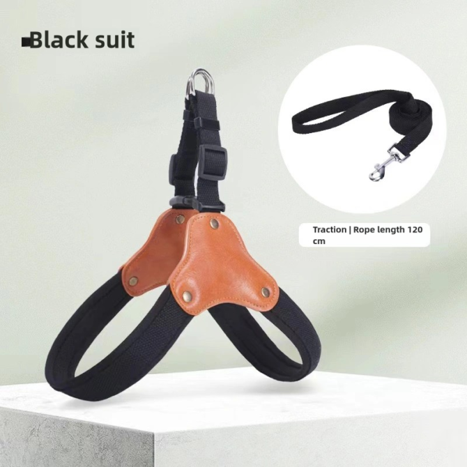 Dog leash anti slip dog walking leash adjustable dog chain saddle Y-shaped pet chest harness for large dogs