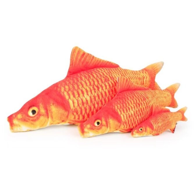 Plush simulation fish with cat, mint cat toy, crucian carp, autumn knife fish, carp, playful cat toy
