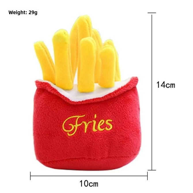 New pet toys, hamburgers, french fries, multiple plush sound toys