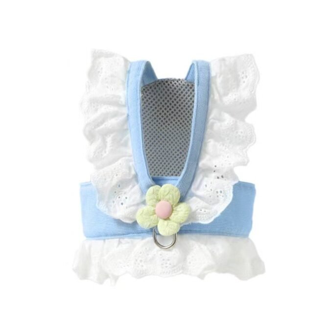 Cat traction rope JK small flower adjustable anti slip chest harness pet clothes