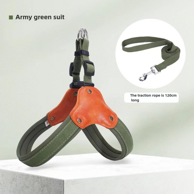 Dog leash anti slip dog walking leash adjustable dog chain saddle Y-shaped pet chest harness for large dogs