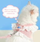 Cat traction rope JK small flower adjustable anti slip chest harness pet clothes