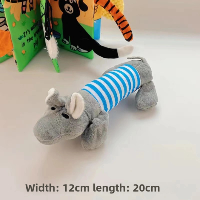 Pet dog, cat, plush cartoon embroidery, bite resistant and stress relieving duck, piglet, elephant, cute sound making toy supplies