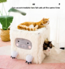 Fully enclosed, removable washable cat house, double-layer cat and dog warm pet nest