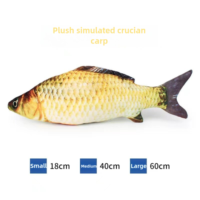 Plush simulation fish with cat, mint cat toy, crucian carp, autumn knife fish, carp, playful cat toy