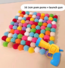 Plush ball firing gun, cat toy, silent and silent. Plush ball, elastic and bite resistant