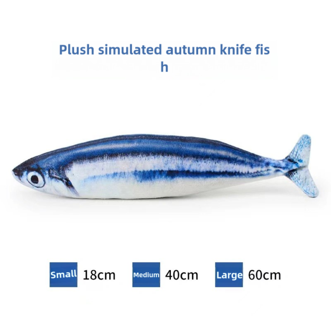 Plush simulation fish with cat, mint cat toy, crucian carp, autumn knife fish, carp, playful cat toy
