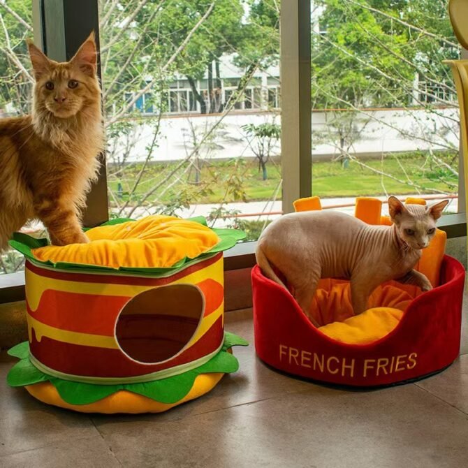 Four season universal gourmet cat bed with large capacity and removable washable