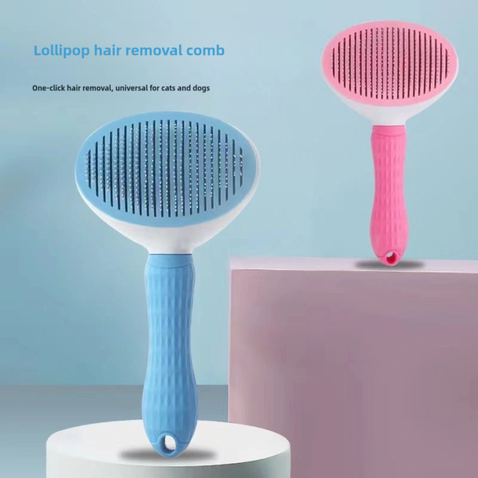 Household hair removal self-cleaning needle comb