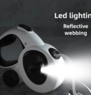 Pet automatic retractable leash reflective dog leash LED light dog leash explosion-proof charging dog leash