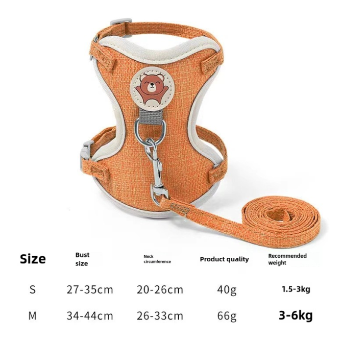 Little yellow duck, cat leash, cute dog chest harness, pet walking rope, pet supplies for outdoor activities