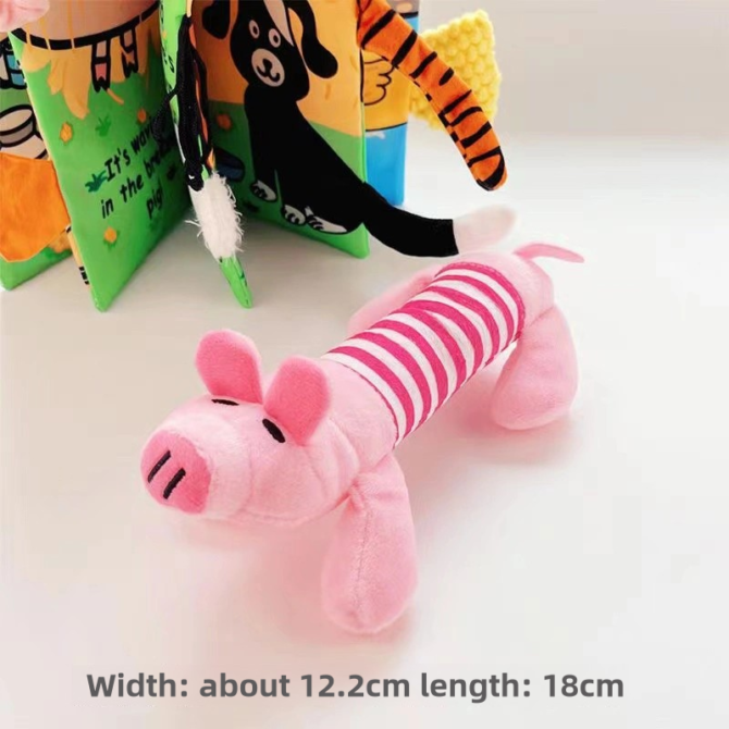 Pet dog, cat, plush cartoon embroidery, bite resistant and stress relieving duck, piglet, elephant, cute sound making toy supplies