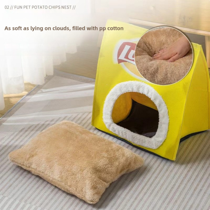 Four season universal potato chip shaped pet nest, foldable
