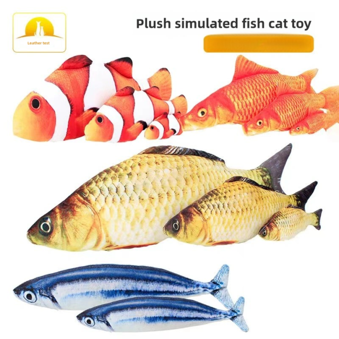 Plush simulation fish with cat, mint cat toy, crucian carp, autumn knife fish, carp, playful cat toy
