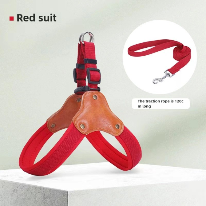 Dog leash anti slip dog walking leash adjustable dog chain saddle Y-shaped pet chest harness for large dogs