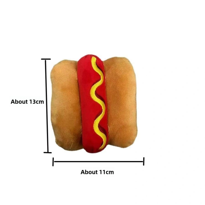 New pet toys, hamburgers, french fries, multiple plush sound toys