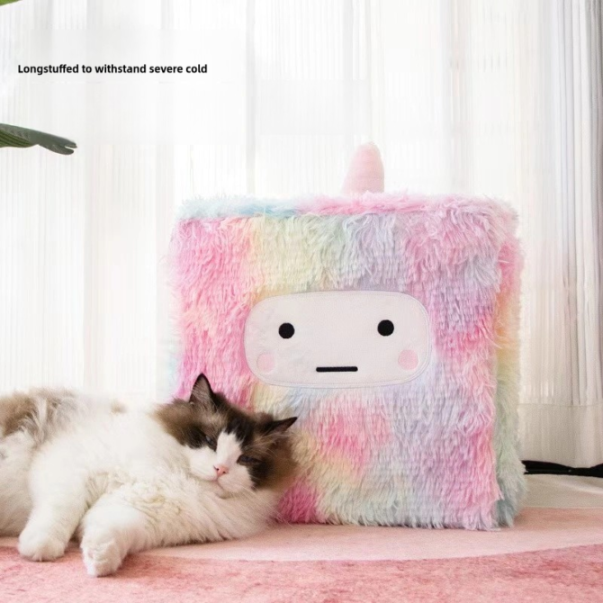 Fully enclosed, removable washable cat house, double-layer cat and dog warm pet nest