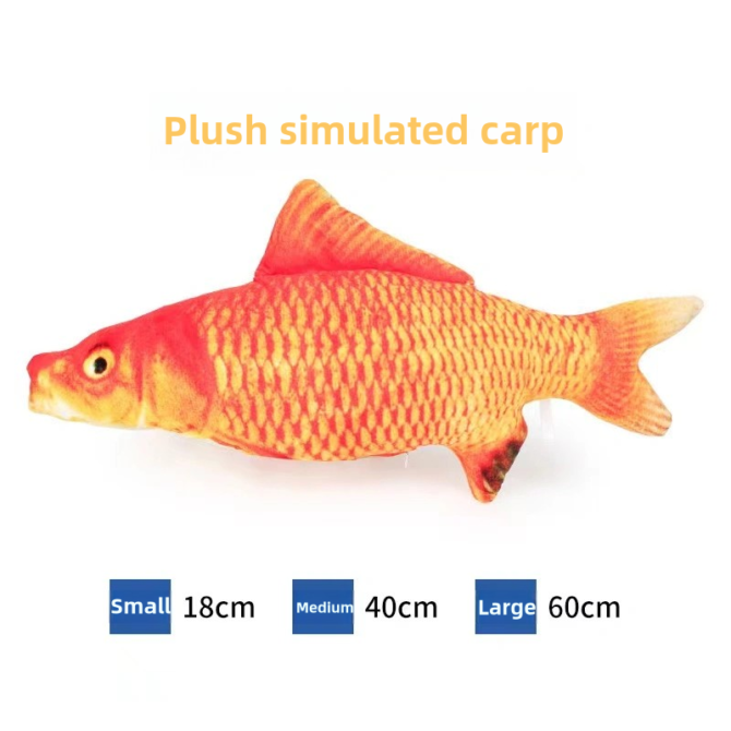 Plush simulation fish with cat, mint cat toy, crucian carp, autumn knife fish, carp, playful cat toy