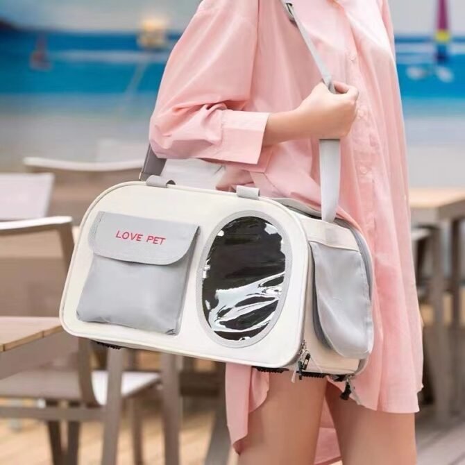 Cat bag, pet bag, handbag, foldable dog outdoor bag, cat bag, space cabin, large capacity, breathable, portable pet bag