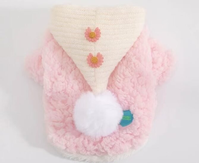 Cat and dog clothes for autumn and winter, warm and hooded pet cotton clothes