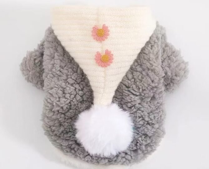 Cat and dog clothes for autumn and winter, warm and hooded pet cotton clothes