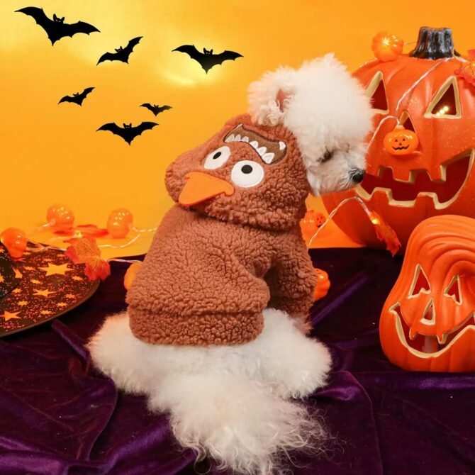 Halloween pet clothes, small dogs, autumn and winter dog hoodies